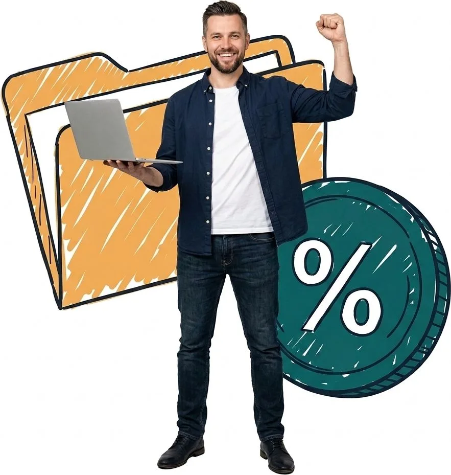 Účetní s notebookem - moderní online účetnictví